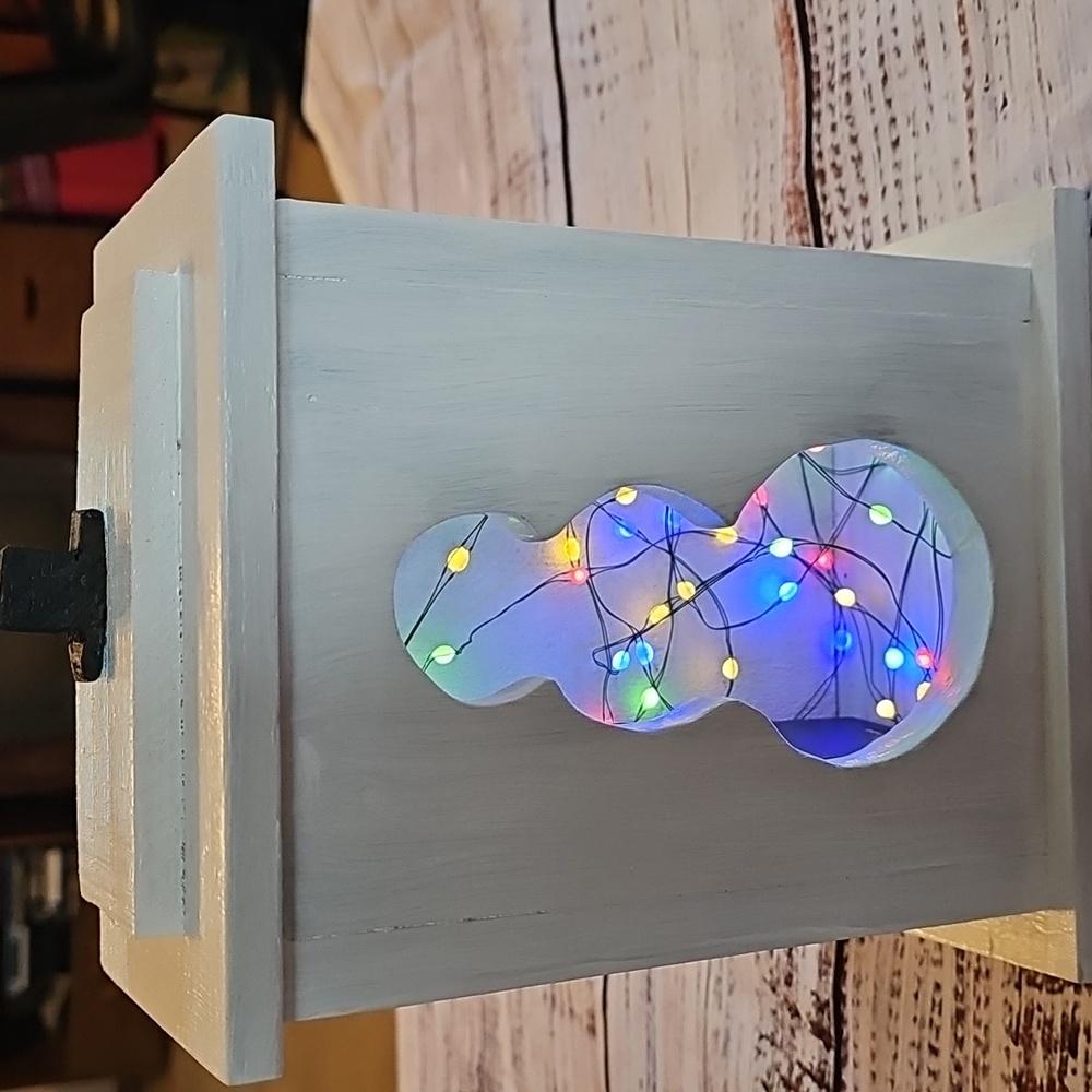 HANDMADE SOLID RECLAIMED WOOD SNOWMAN DECORATION BOX